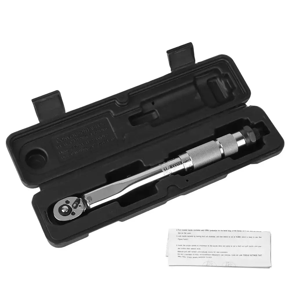 1/4″ Adjustable Torque Wrench 5–25 N·m with 3/8″ Adapter - Torque Wrench / 800g - HBC