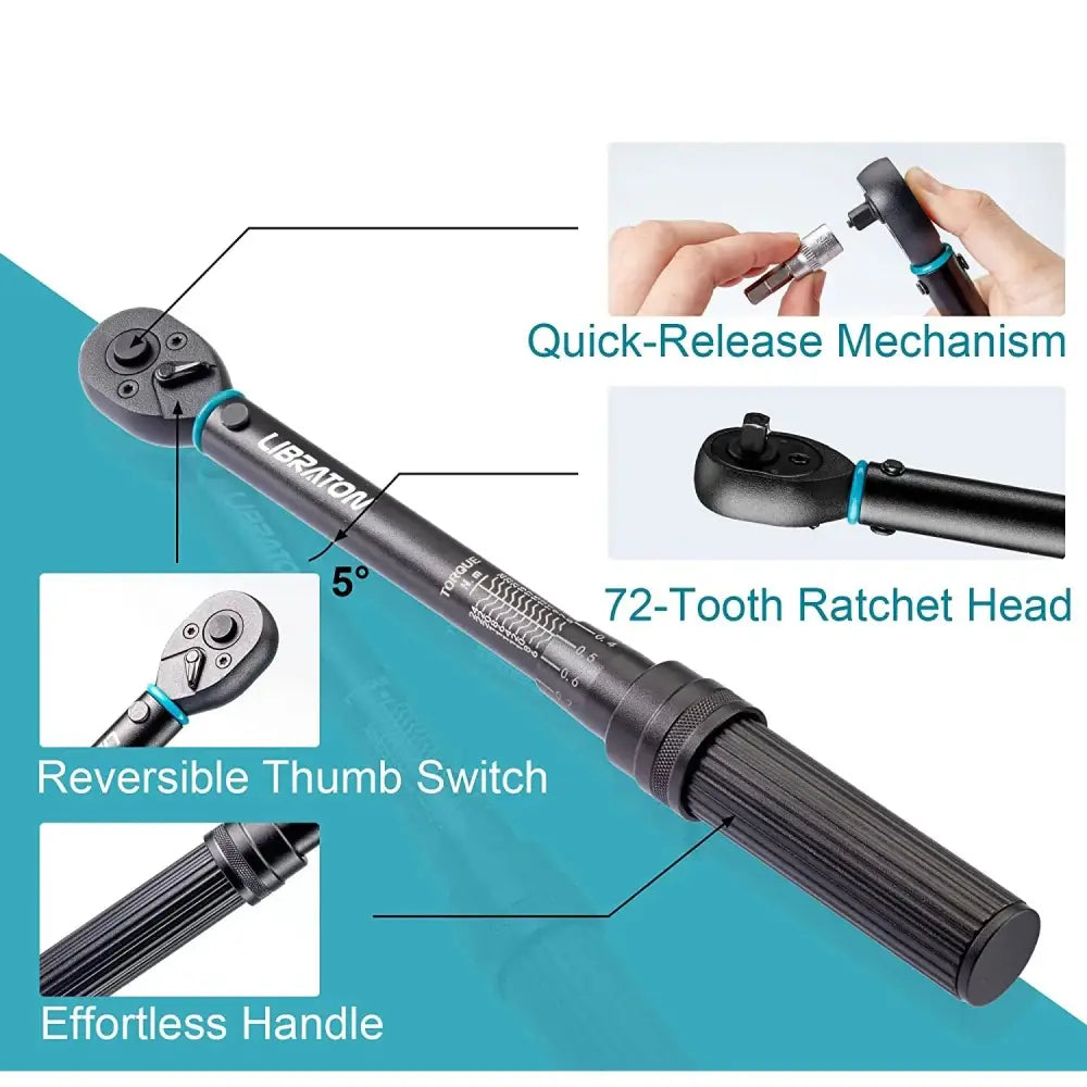 1/4″ Bike Torque Wrench Set (5–25 Nm) - Torque Wrench - HBC