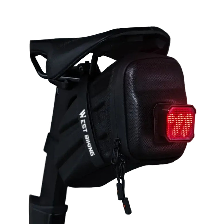 1.8L EVA Hard Saddle Bag Waterproof Reflective Strip Portable Tool Bag for MTB Road Bike - Black / 19 12 8