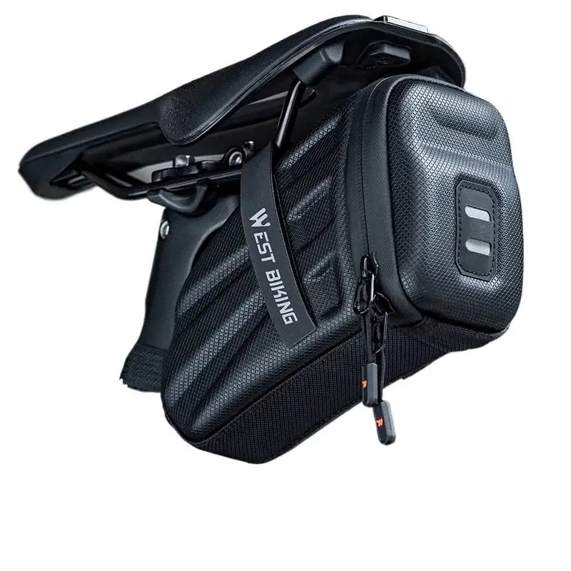 1.8L EVA Hard Saddle Bag Waterproof Reflective Strip Portable Tool Bag for MTB Road Bike - Black / 19 12 8