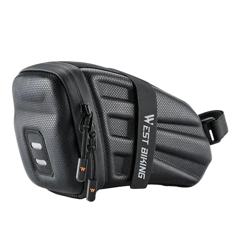 1.8L EVA Hard Saddle Bag Waterproof Reflective Strip Portable Tool Bag for MTB Road Bike - Black / 19 12 8
