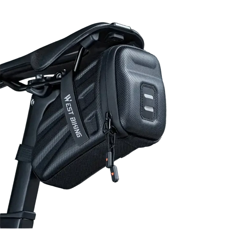 1.8L EVA Hard Saddle Bag Waterproof Reflective Strip Portable Tool Bag for MTB Road Bike - Black / 19 12 8