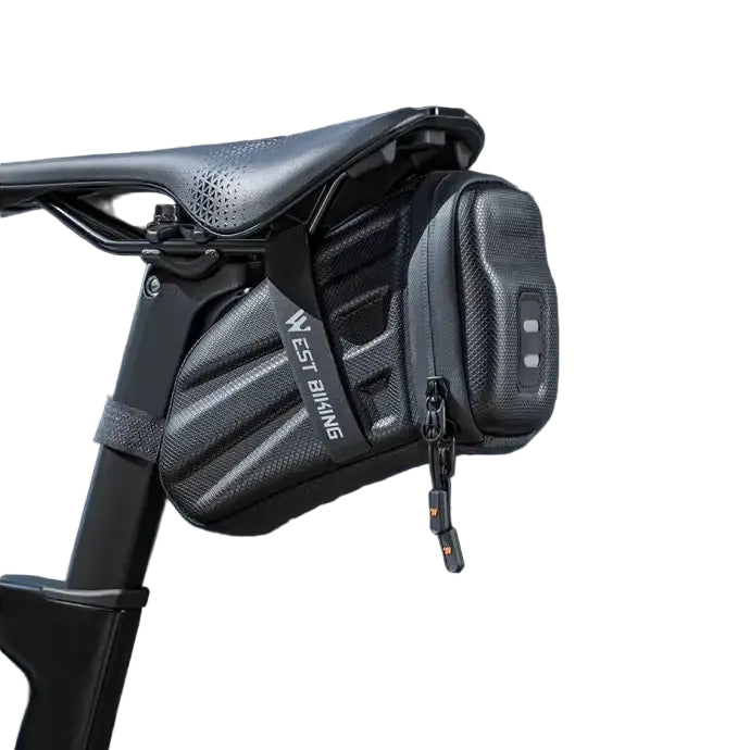 1.8L EVA Hard Saddle Bag Waterproof Reflective Strip Portable Tool Bag for MTB Road Bike - Black / 19 12 8