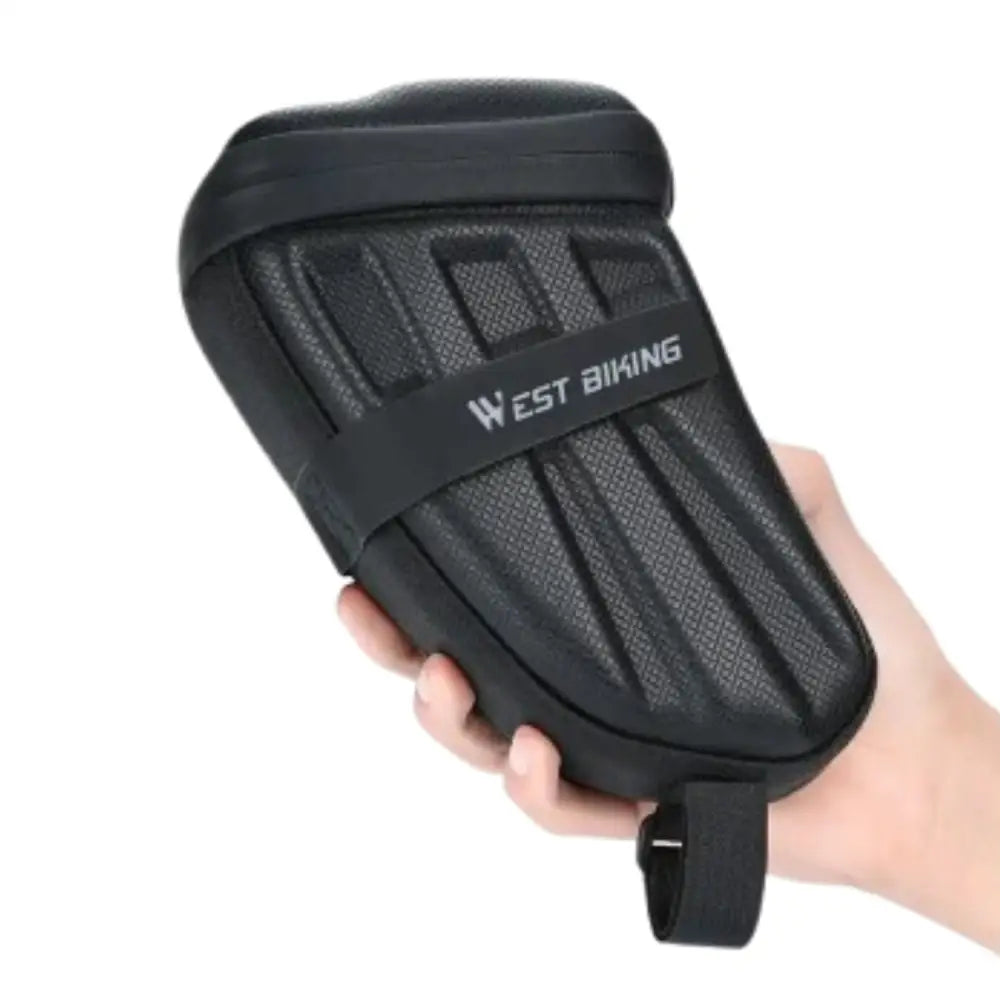 1.8L EVA Hard Shell Saddle Bag Waterproof Reflective Bike Tool Bag - Black