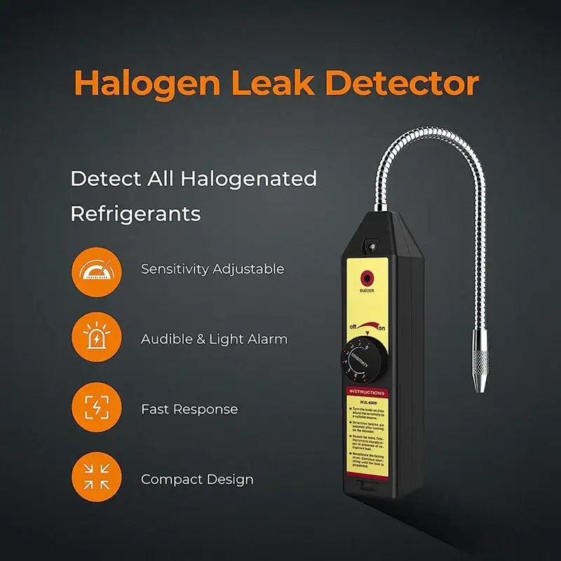 1 Piece WJL-6000 Freon Leak Detector Halogen Gas Tester HVAC Refrigerant AC Sniffer R22 R410A ABS Halogen Gas Tester