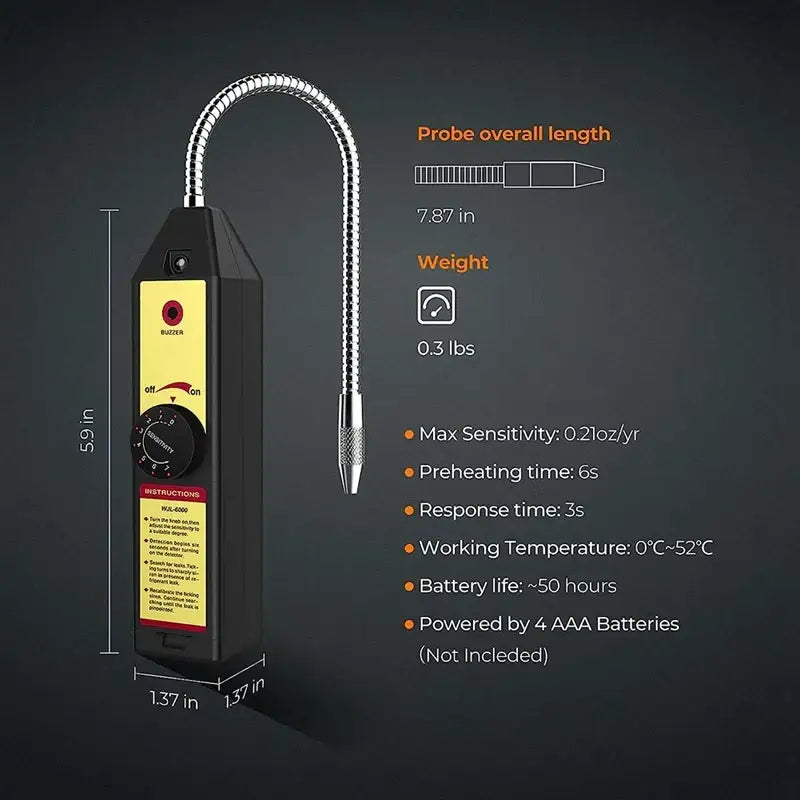 1 Piece WJL-6000 Freon Leak Detector Halogen Gas Tester HVAC Refrigerant AC Sniffer R22 R410A ABS Halogen Gas Tester