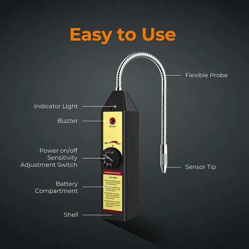 1 Piece WJL-6000 Freon Leak Detector Halogen Gas Tester HVAC Refrigerant AC Sniffer R22 R410A ABS Halogen Gas Tester