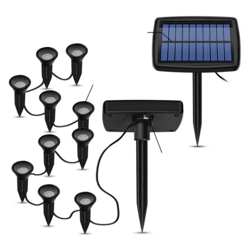 10 in 1 Outdoor Solar Lights RGB Changing Lawn Ground Lamp IP65 Waterproof Landscape Spotlights Garden Decoration