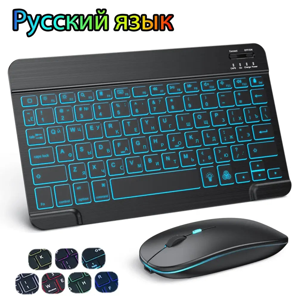 10 inch Backlit For iPad Keyboard and Mouse Backlight Bluetooth Keyboard For IOS Android Windows Wireless Keyboard