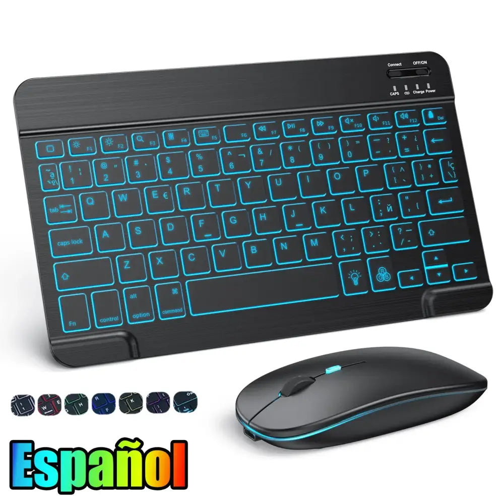 10 inch Backlit For iPad Keyboard and Mouse Backlight Bluetooth Keyboard For IOS Android Windows Wireless Keyboard