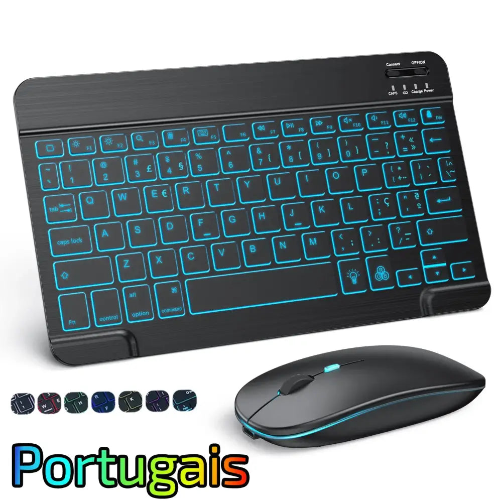 10 inch Backlit For iPad Keyboard and Mouse Backlight Bluetooth Keyboard For IOS Android Windows Wireless Keyboard