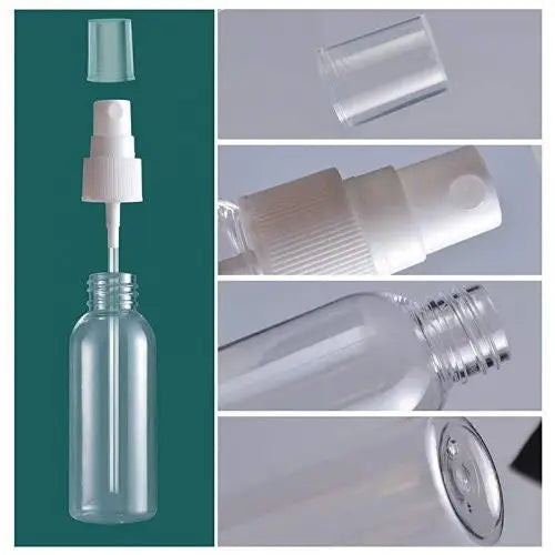 10 x 100ml Bottles - Clear Plastic PET with Fine Mist Atomiser Sprayer