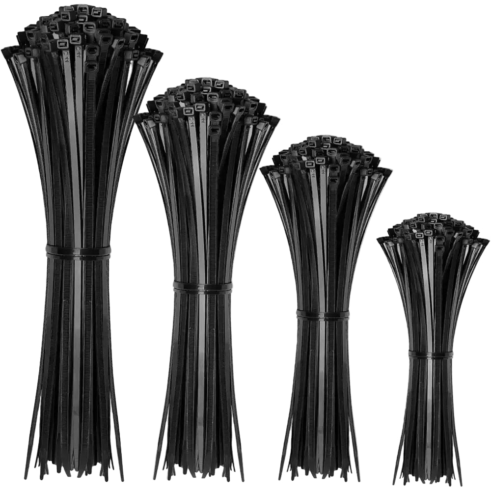 100 PCS Self-locking plastic nylon tie 100 PCS black cable tie fastening ring cable tie zip wraps strap nylon cable tie