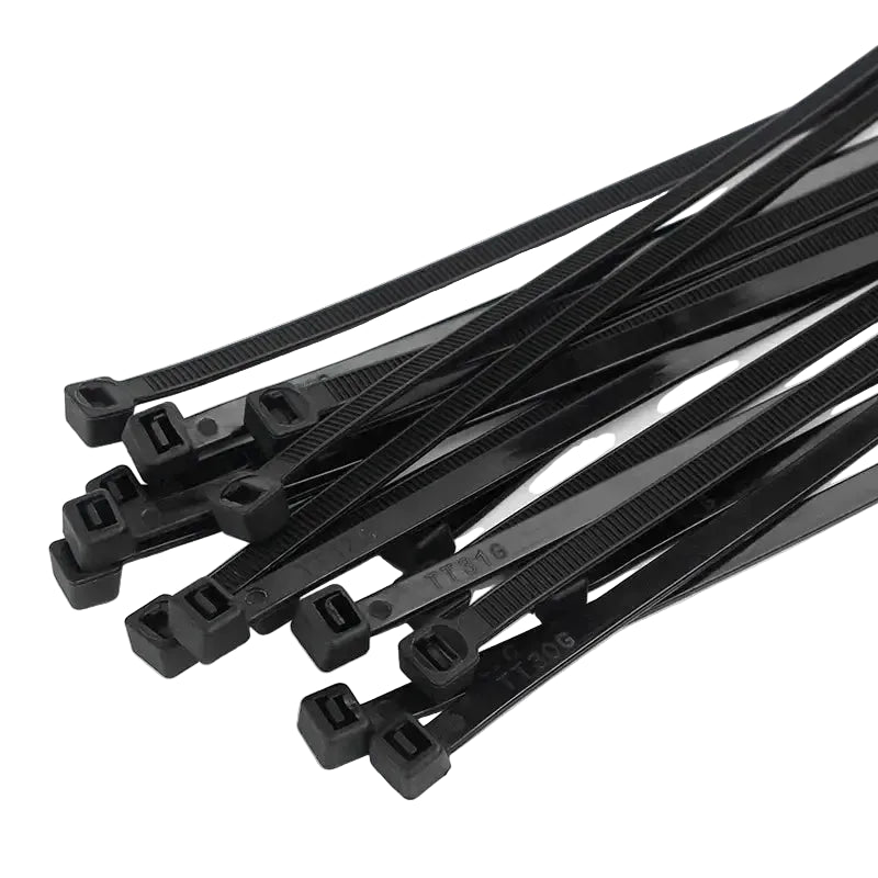 100 PCS Self-locking plastic nylon tie 100 PCS black cable tie fastening ring cable tie zip wraps strap nylon cable tie