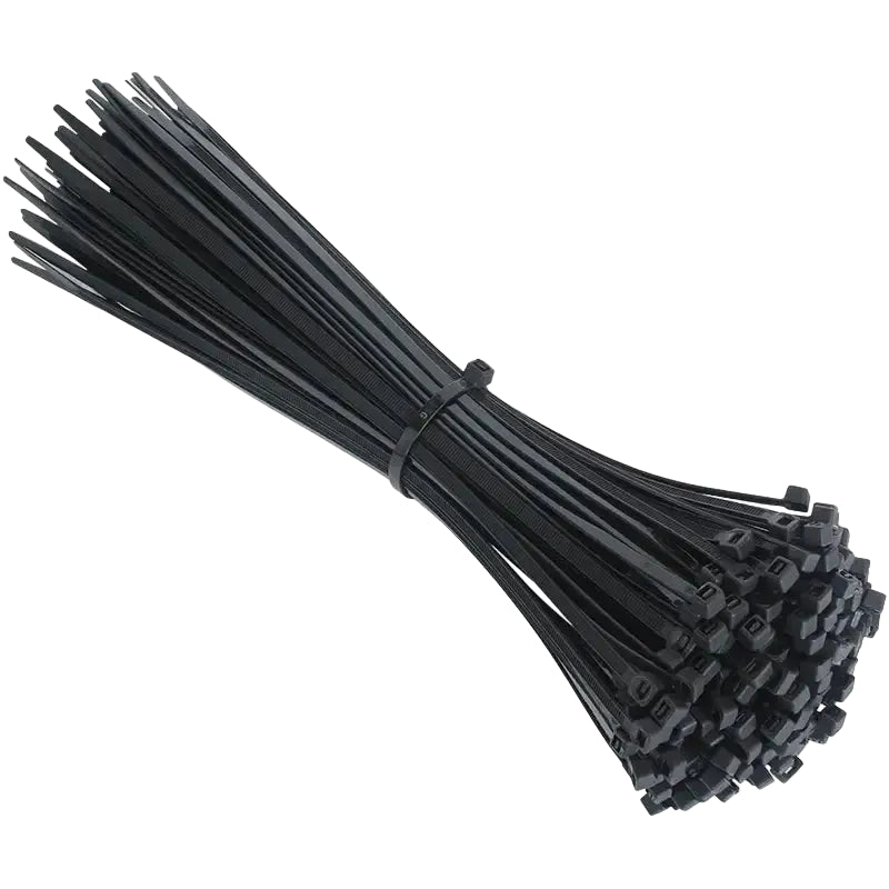 100 PCS Self-locking plastic nylon tie 100 PCS black cable tie fastening ring cable tie zip wraps strap nylon cable tie