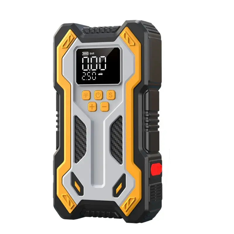 10000mAh 12V Multi-Function Car Jump Starter Air Compressor & Wireless Power Bank Smart Clamps Gas & Diesel Cars