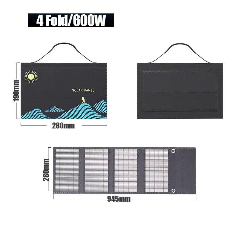 1000W Outdoor Solar Panel Power Supply - 600W 4-fold / Solar Panel - SS