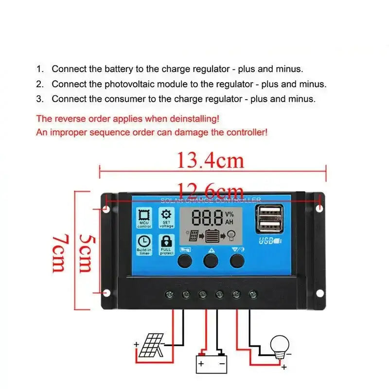 100W 12V Solar Panel Kit with Controller for RV’s caravans & Home (8 different types available) - SS