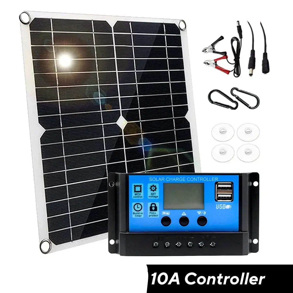 100W 12V Solar Panel Kit with Controller for RV’s caravans & Home (8 different types available) - 10A Controller - SS