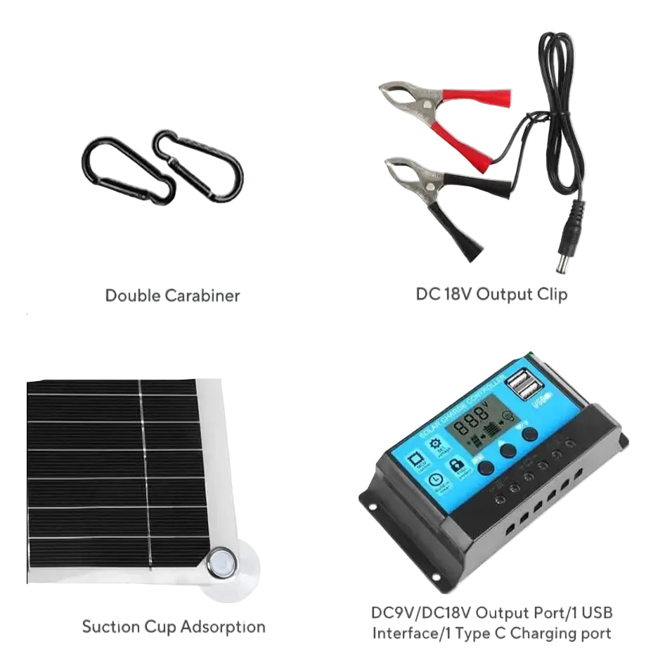 100W 12V Solar Panel Kit with Controller for RV’s caravans & Home (8 different types available) - SS
