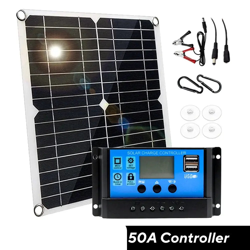 100W 12V Solar Panel Kit with Controller for RV’s caravans & Home (8 different types available) - 50A Controller - SS