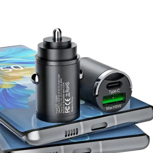 100W Mini USB-C Fast Car Charger Adapter - 9eight5