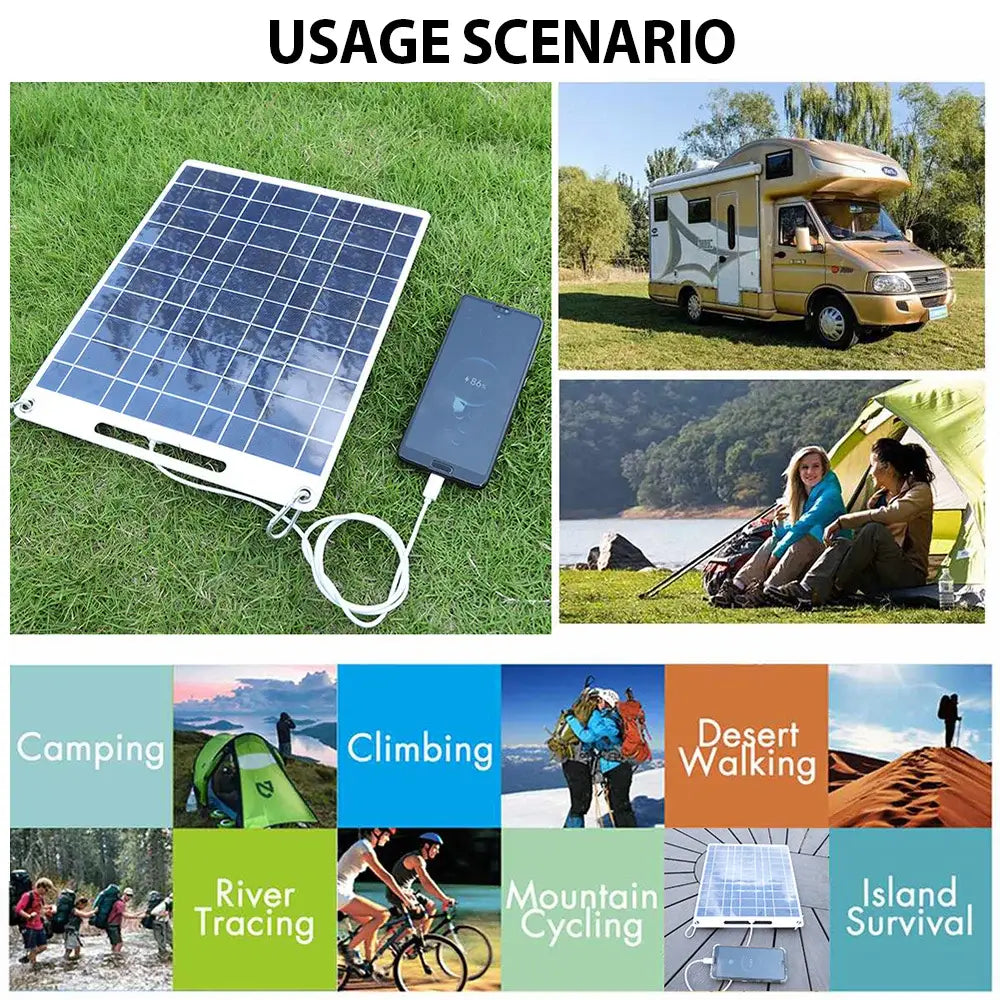 100W Waterproof Solar Panel Charger - Solar Panel / 100W - SS