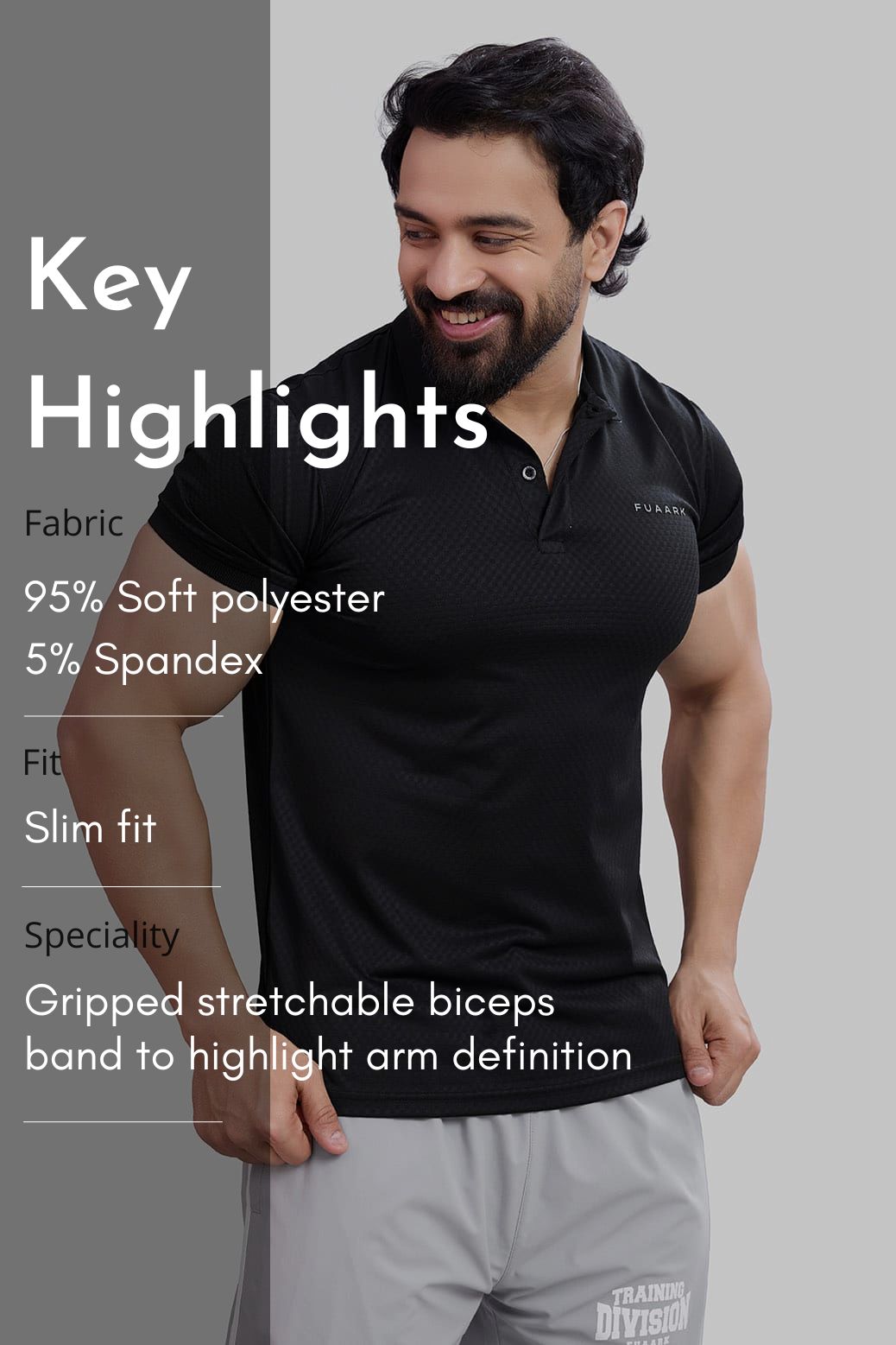 Wave Polo T-shirt Black