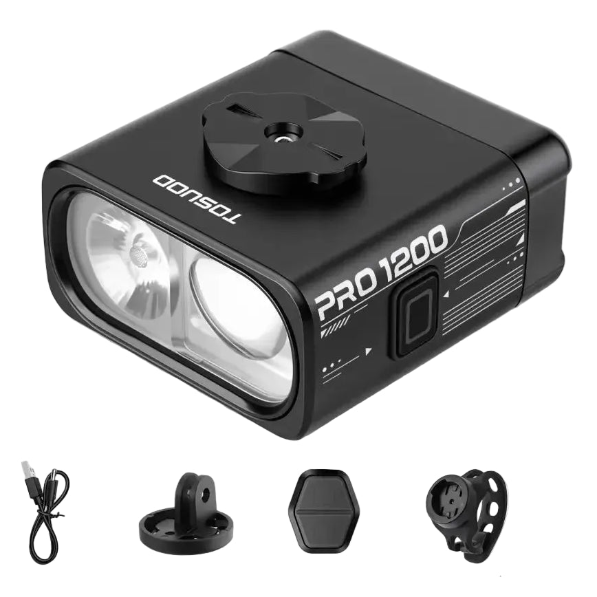 1100 Bike Light Cut-off Line Beam Bicycle Light For Road MTB Bicycle Nighttime Cycling 1200 Lumens 4000mAh - black