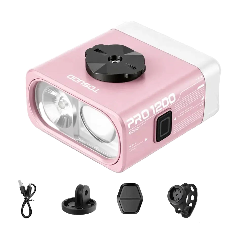 1100 Bike Light Cut-off Line Beam Bicycle Light For Road MTB Bicycle Nighttime Cycling 1200 Lumens 4000mAh - Pink
