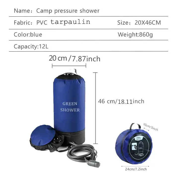 11L Portable Inflatable Camping Shower Bag - Shower Bag