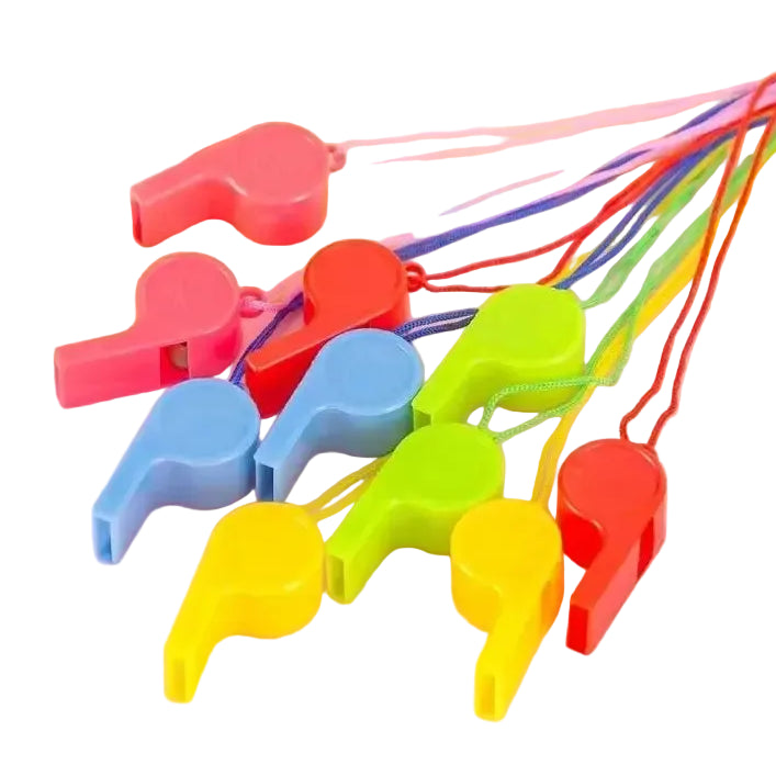 12/24pcs Fan Whistle Referee Sporting Goods Cheerleading Prop Colorful Plastic Whistle