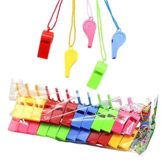 12/24pcs Fan Whistle Referee Sporting Goods Cheerleading Prop Colorful Plastic Whistle