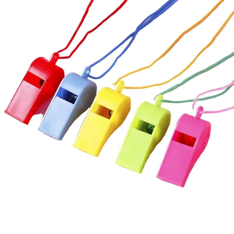 12/24pcs Fan Whistle Referee Sporting Goods Cheerleading Prop Colorful Plastic Whistle