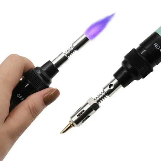 12 in 1 Portable Gas Soldering Iron Gas 1300Celsius Gas Set Adjustable Flame Weld Tools Heat Blower J6PC