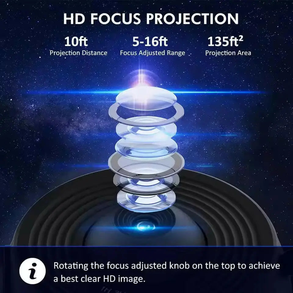 12-in-1 Starry Night Projector - Black