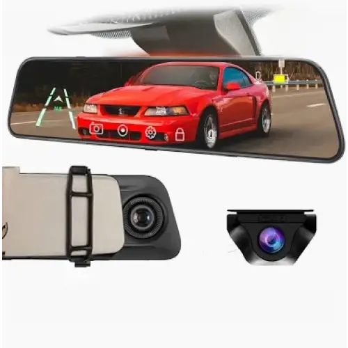 12-Inch Touch Screen Dash Cam and Rearview Camera System for Vehicles with DVR Functionality and Sony Technology