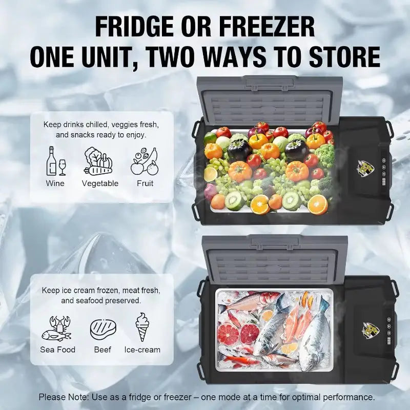 12-Volt Portable Car Refrigerator - Dark Gray