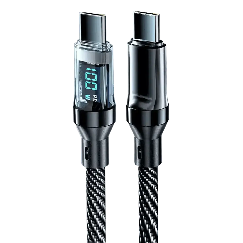 120W LED Digital Display USB Type-C Quick Charge Cable for OPPO VIVO and Huawei Fast Charging Data Transfer