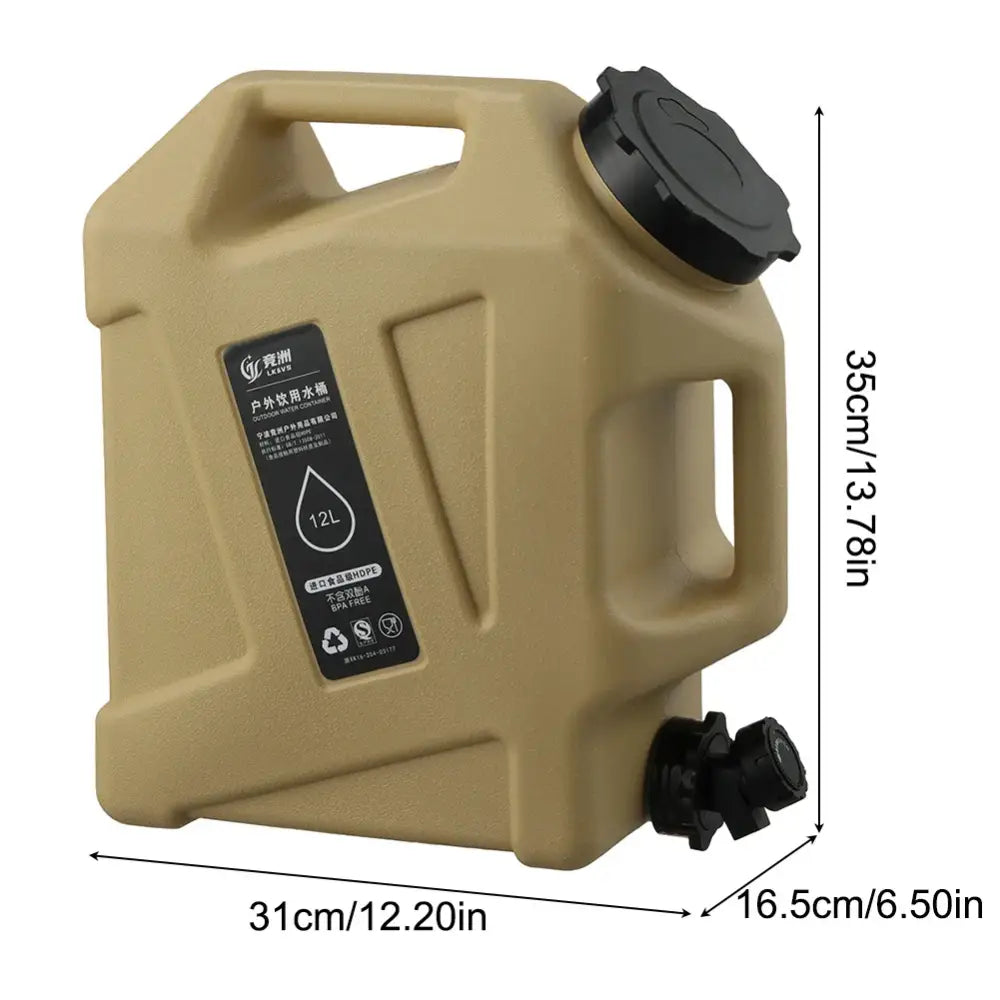 12L Portable Camping Water Bag with Faucet (3 colours available) - Khaki / Water Container / 12L - SS
