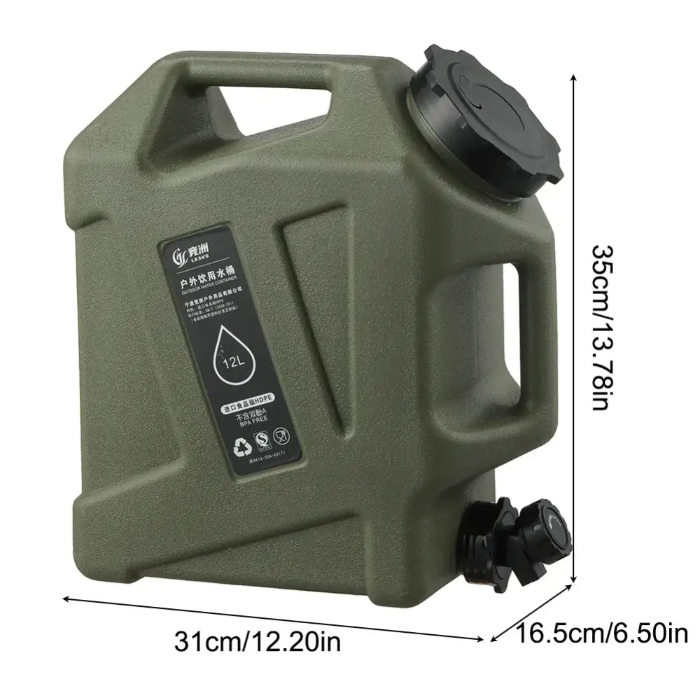 12L Portable Camping Water Bag with Faucet (3 colours available) - Army Green / Water Container / 12L - SS