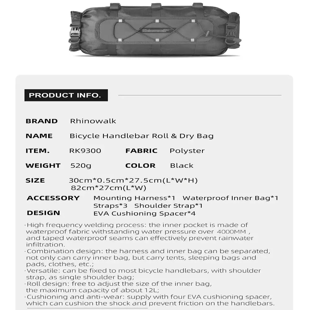 12L Waterproof Bike Handlebar Bag (different sets available) - SS