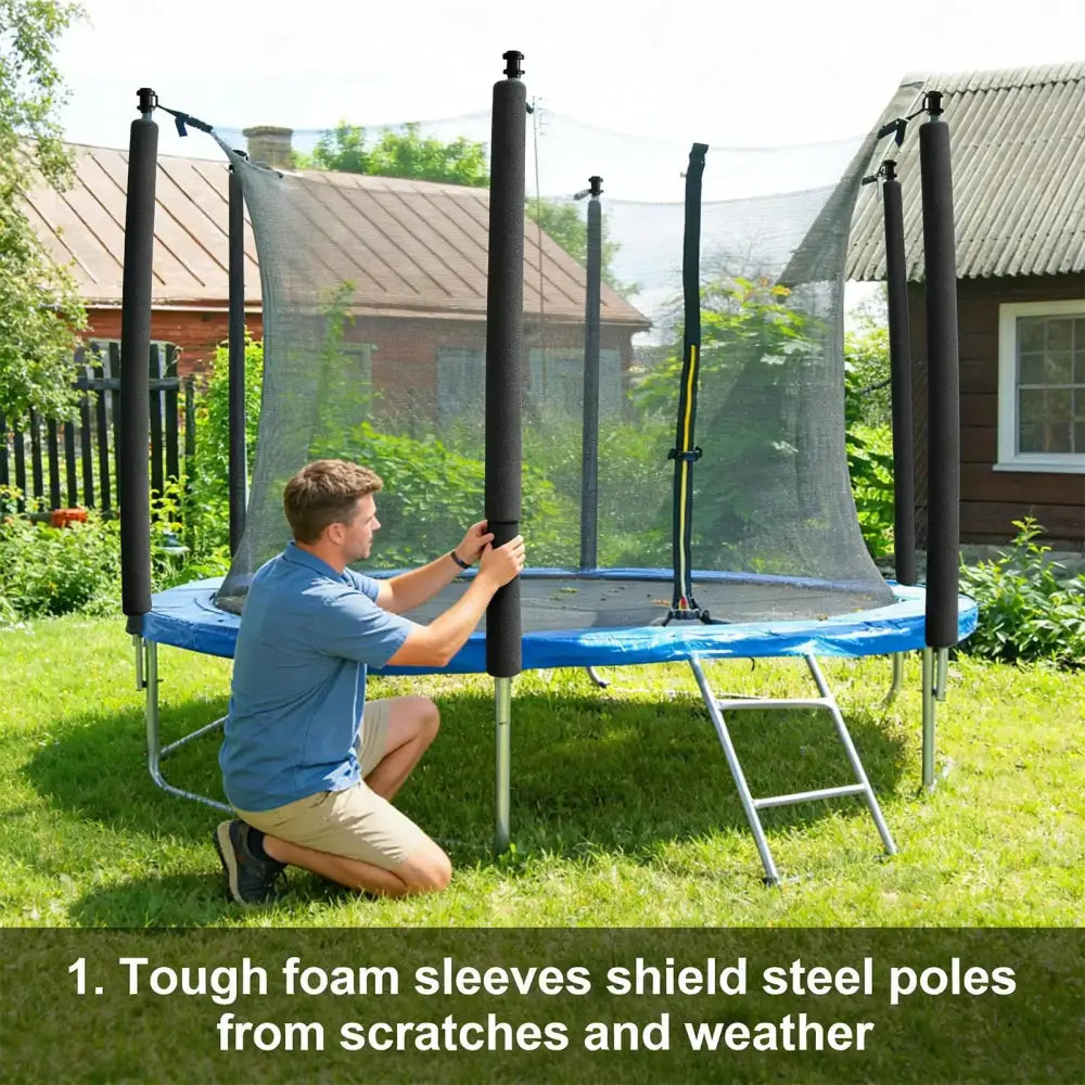 12pcs Trampoline Pole Protector Trampoline Pole Foam Sleeve Tubes Pad Replacement Sturdy Secure Fit for Safe Outdoor