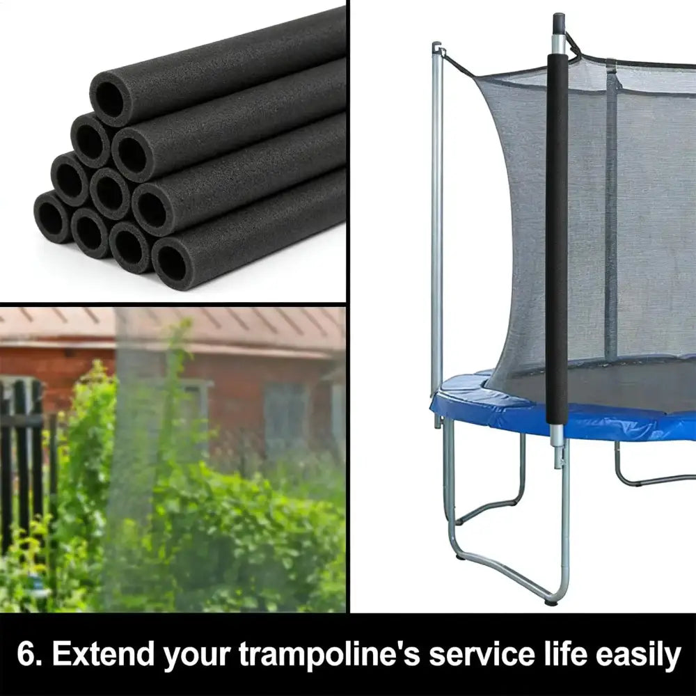 12pcs Trampoline Pole Protector Trampoline Pole Foam Sleeve Tubes Pad Replacement Sturdy Secure Fit for Safe Outdoor