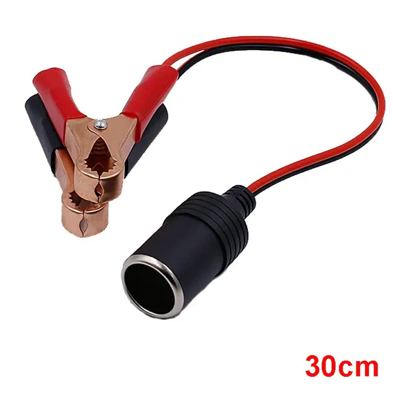12V Car Lighter Socket Adapter with Crocodile Clips (30cm) - HBC