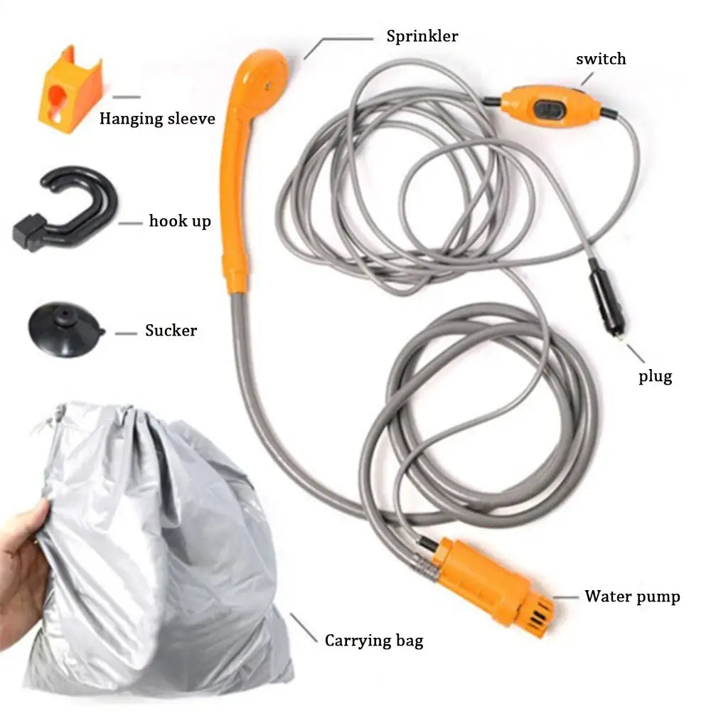 12V Portable Camping Shower Pump (3 colours available) - SS