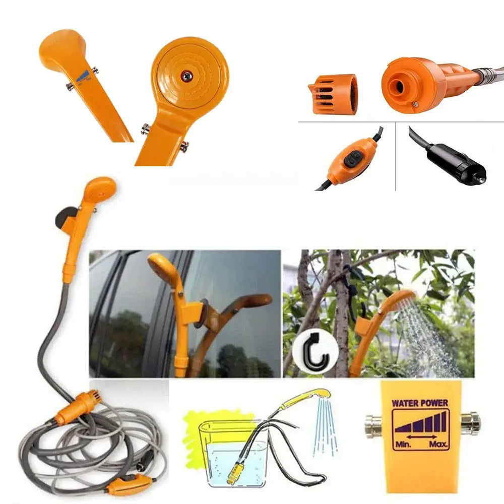 12V Portable Camping Shower Pump (3 colours available) - SS