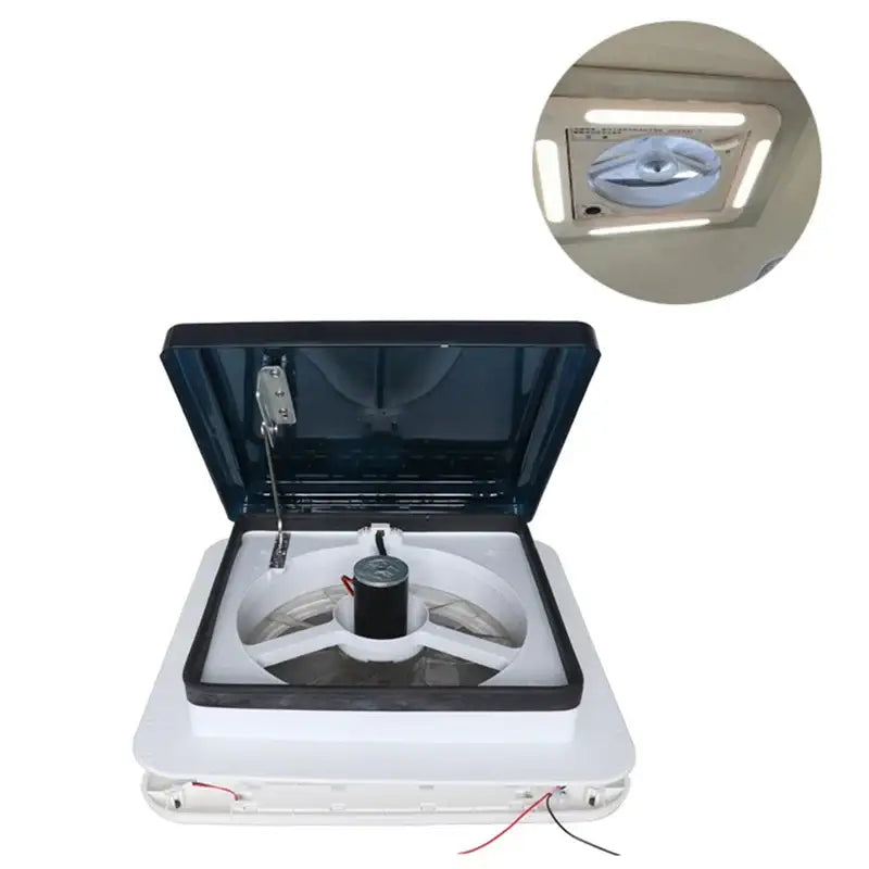 12V RV Roof Ventilation Fan with LED - White / Ventilation Fan - SS