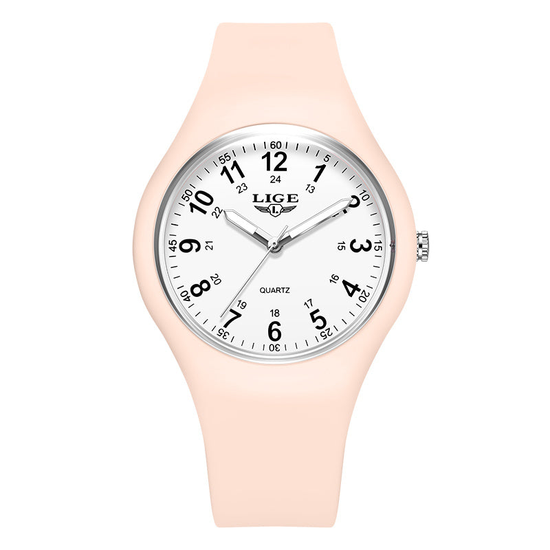 LIGE Minimalist Silicone Quartz Watch – Unisex Design (Available in Multiple Colour Combinations)