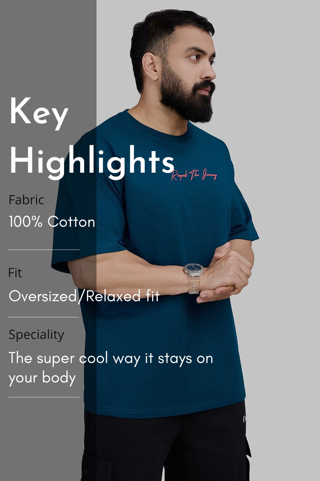 Respect The Journey Oversized T-shirt Teal